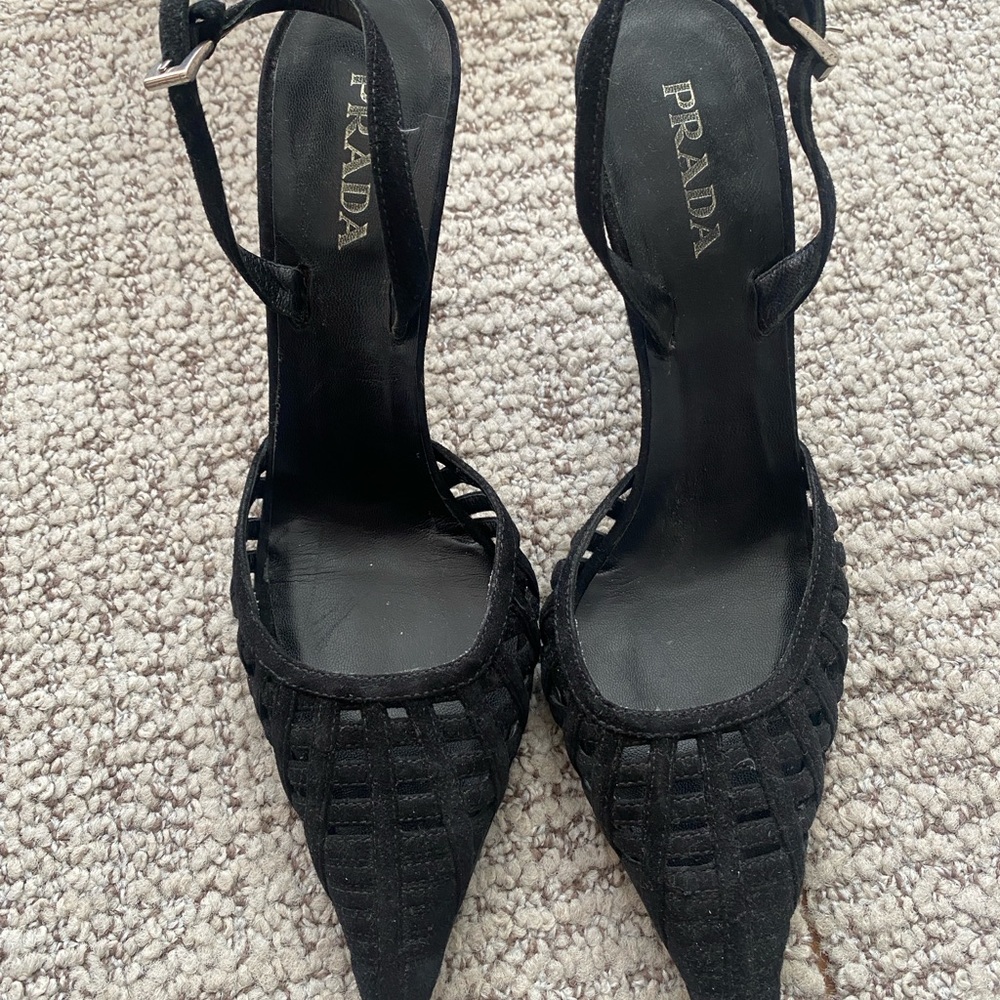 Prada Women's Black Strappy Heels